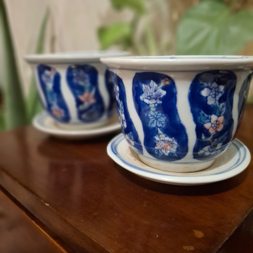 Tiny Floral Ceramic Planters